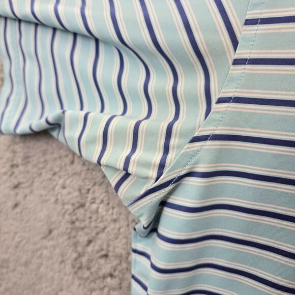 Peter Millar Men's Summer Comfort Polo Shirt Blue Striped Size XL - Picture 6 of 12